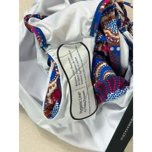 BCBGMAXAZRIA One Piece Swimsuit Asymmetrical Lace Up Back Swimsuit NWT Size 14 - Picture 9 of 11